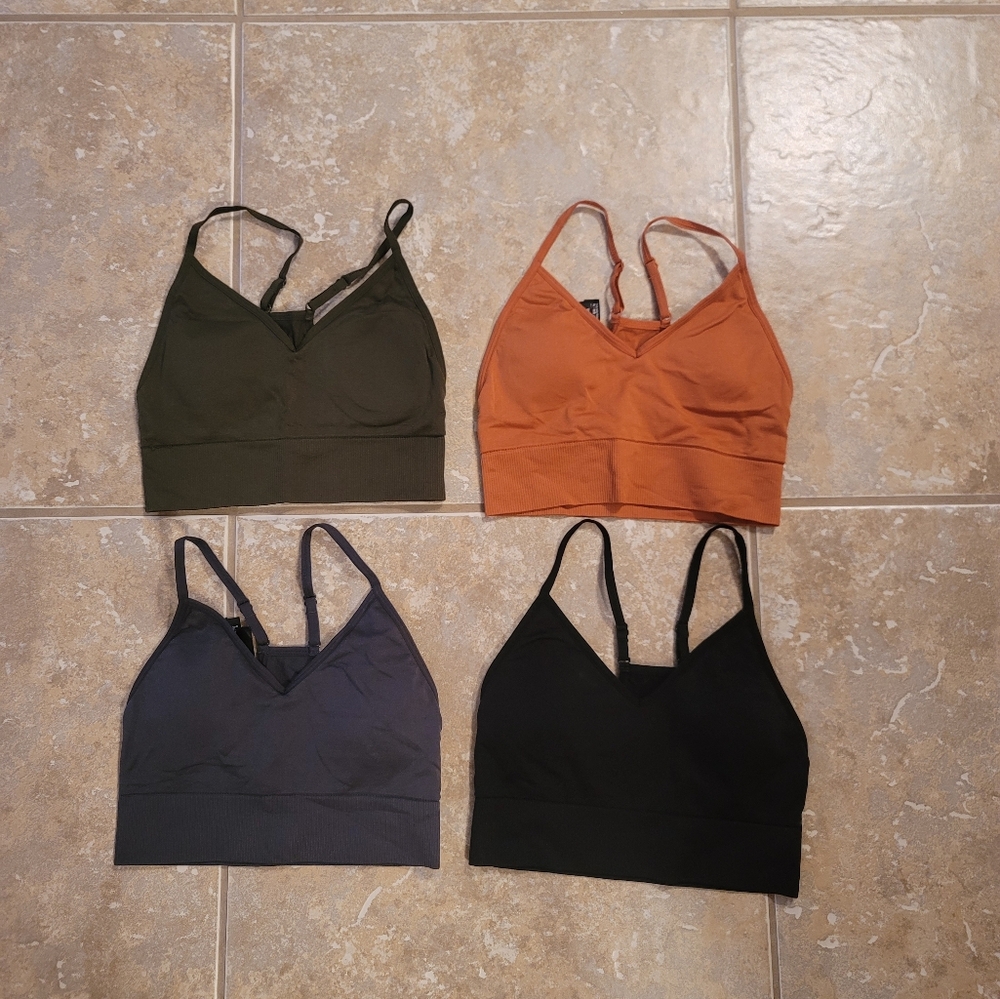 Lot Of 4 Victorias Secret Pink Sport Seamless Lightly Lined Bras Sz Xs/S